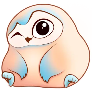 😉 słodki, sowa, kreskówka, naklejka, zwierzę, ptak telegram sticker