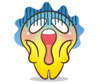 😱 lęk, strach, emocje, kreskówka, stres, zmartwiony, nerwowy whatsapp sticker