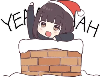 🙌 YEAH anime, christmas, cartoon, santa, yeah, chimney telegram sticker
