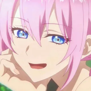 🦭 Anime, Manga, Cartone animato, Capelli rosa, Femmina, Ragazza, Carino, Sorridendo telegram sticker