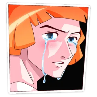 😭 哭泣, 悲伤, 眼泪, 沮丧, 卡通, 情感, 肖像 telegram sticker
