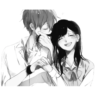😌 Anime, Mangá, Casal, Romance, Amor, Fofo, Ilustração, Desenho whatsapp sticker