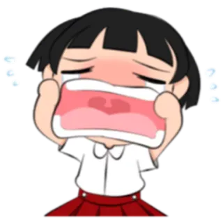 😭 pleurer, triste, animé, dessin animé, fille, larmes, émotion, contrarié whatsapp sticker