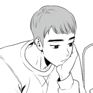 🤍 аниме, мультфильм, мужчина, портрет, голова, грустный telegram sticker