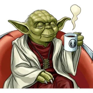 ☕ Yoda Star Wars, Maestro Jedi, café, relajarse, sabio telegram sticker