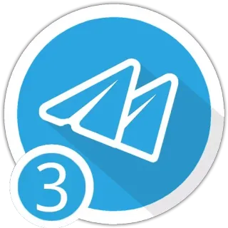 💙 3 숫자, 파란색, 원 whatsapp sticker