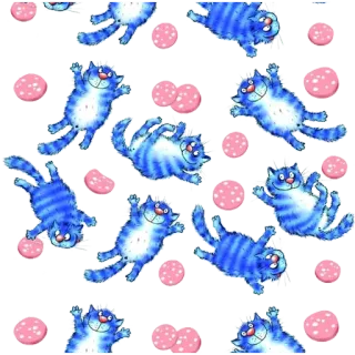 😺 cat, blue cat, cartoon, animal, cute, pattern telegram sticker