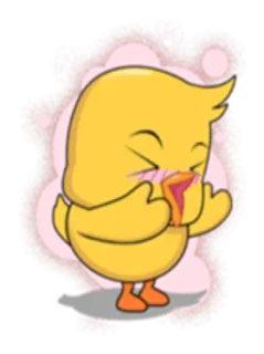 😊 pato, dibujos animados, lindo, animal, amarillo, pájaro whatsapp sticker