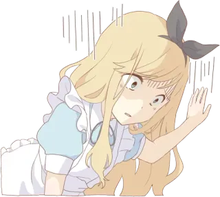 🤔 anime, dziewczyna, przestraszona, zmartwiona, kawaii telegram sticker