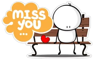 ❤ MISS you ik mis je, verdrietig, eenzaam, hart, liefde, wachten telegram sticker