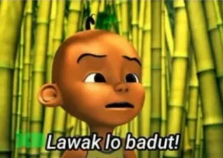 😃 Upin Lawak lo badut! 卡通, 搞笑, 儿童, 印尼 whatsapp sticker