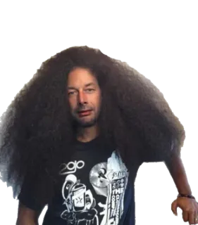 🤪 man, afro, hairstyle, portrait telegram sticker