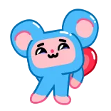 โบ๏ธ cute, cartoon, mouse, animal, character telegram sticker