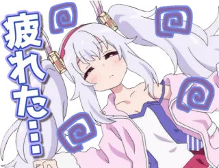 🌀 疲れた… аниме, устала, измотана, девушка, каваии telegram sticker