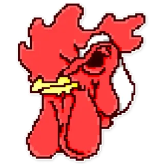 🐓 pollo, pájaro, rojo, animal, gallo whatsapp sticker