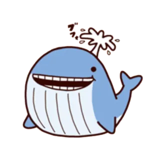 🐳 whale, cartoon, water, animal, cute telegram sticker