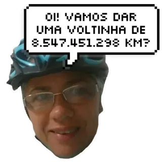 😓 OI! VAMOS DAR UMA VOLTINHA DE 8.547.451.298 KM? bicycle, cycling, person, kilometer, sticker telegram sticker