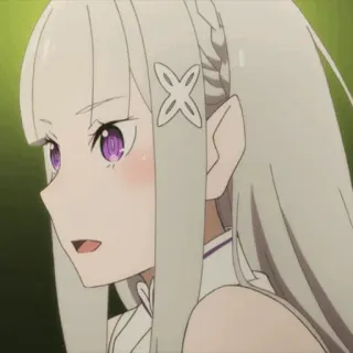 🤍 Emilia Re:Zero Anime, Ragazza, Emilia, Re:Zero, Personaggio, Ragazza Anime telegram sticker