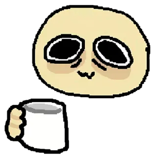 🌝 kawa, zmęczony, mem, filiżanka, śpiący telegram sticker