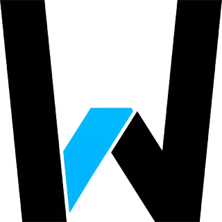 🔠 chữ w, bảng chữ cái, logo, màu xanh dương, màu đen telegram sticker
