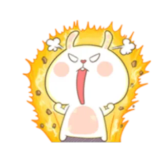 😤 rabbit, angry, cartoon, animal, cute whatsapp sticker