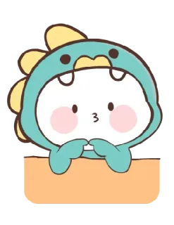 😗 cute, dinosaur, cartoon, animal, drawing telegram sticker