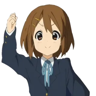 👊 Yui Hirasawa K-On! Anime, Fille, Uniforme scolaire, K-On, mignon whatsapp sticker