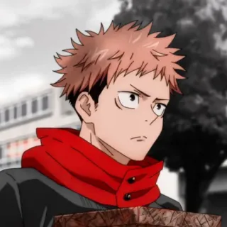 😒 Yuji Itadori Jujutsu Kaisen Аниме, Манга, Персонаж, Красный шарф, Jujutsu Kaisen, Юдзи Итадори telegram sticker