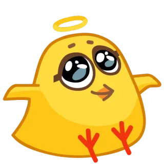 😇 cute, bird, angel, cartoon, chick telegram sticker