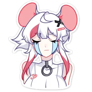 😭 Anime, Triste, Lindo, Pegatina, Ratón, Personaje telegram sticker