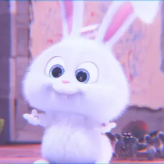 🐰 Snowball The Secret Life of Pets bunny, rabbit, cute, cartoon, animal, white, pet whatsapp sticker