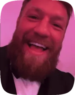 🤩 Conor McGregor brodaty, mężczyzna, uśmiechnięty, portret, aktor telegram sticker