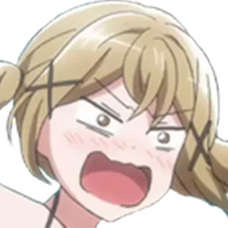 🤬 アニメ 女の子, 漫画 キャラクター, 衝撃, びっくり, 女性, 金髪, 可愛い whatsapp sticker