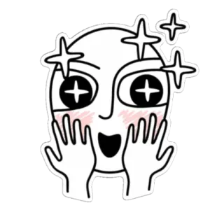 🤩 Kartun, Tangan, Wajah, Berkilau, Lucu whatsapp sticker