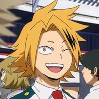 😉 Denki Kaminari My Hero Academia anime, boy, student, smile, electricity telegram sticker