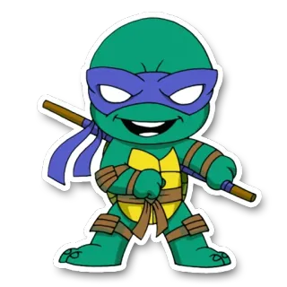 🐢 Donatello Teenage Mutant Ninja Turtles Kreskówka, Ninja, Żółw, TMNT, Donatello, Bo staff, Mutant telegram sticker