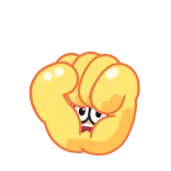 😨 vuist, cartoon, emoji, hand, woede, vastberadenheid whatsapp sticker