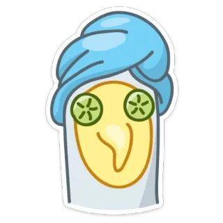 🥒 Spa, Facial, Beleza, Relaxamento, Pepino, Toalha, Bem-estar whatsapp sticker
