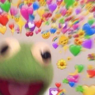 😍 Kermit Meme, Kermit, Corazones, Lindo, Amor telegram sticker