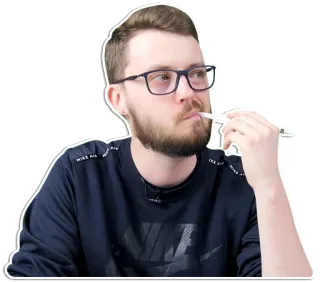🤔 Mann, Brille, Porträt, männlich, Person, Bart whatsapp sticker