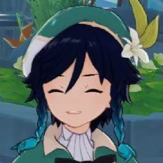 ☺️ Venti Genshin Impact anime, game, tersenyum, penyair, angin whatsapp sticker