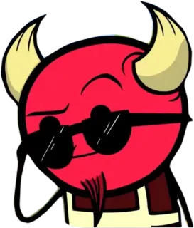 😈 Dessin animé, Démon, Diable, Lunettes de soleil, Cool, Personnage, Rouge whatsapp sticker