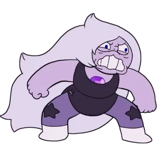 😡 Amethyst Steven Universe 만화, 자수정, 스티븐 유니버스, 캐릭터, 보라색, 화난 telegram sticker