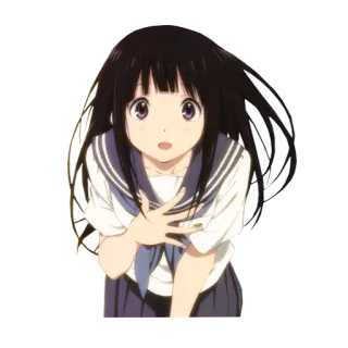 ☺️ Hyouka Anime, Fille, Hyouka, Uniforme scolaire whatsapp sticker