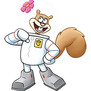 😎 Sandy Cheeks SpongeBob SquarePants Cartoon, Eichhörnchen, Unterwasser, Raumanzug, Texas, Nickelodeon whatsapp sticker