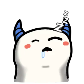 😪 ZZZ sleeping, cute, monster, dream, cartoon, horns, lazy, sleepy telegram sticker