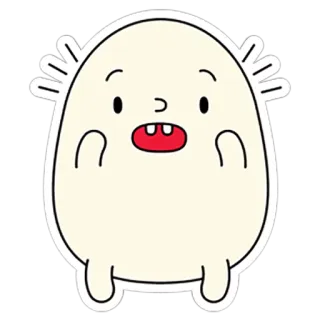 🤗 卡通, 角色, 贴纸, 白色, 可爱 telegram sticker