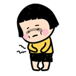 👧 cartoon, sad, crying, emotional, depressed telegram sticker