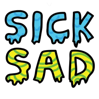 🙅 SICK SAD krank, traurig, Cartoon, Sticker, Text telegram sticker