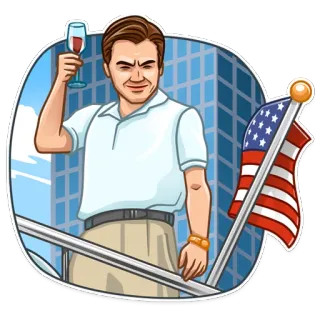 👋 homme, vin, drapeau, drapeau américain, bâtiment, toast, patriotique telegram sticker